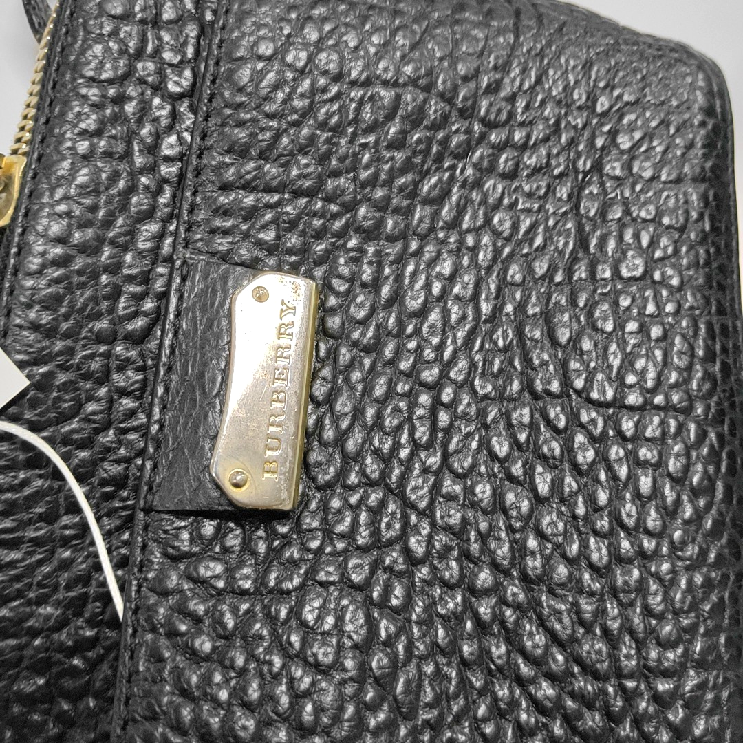 BURBERRY Harrogate Black Cowhide Single Shoulder Bag Crossbody Bag Golden hardware-(SKU)-933835304