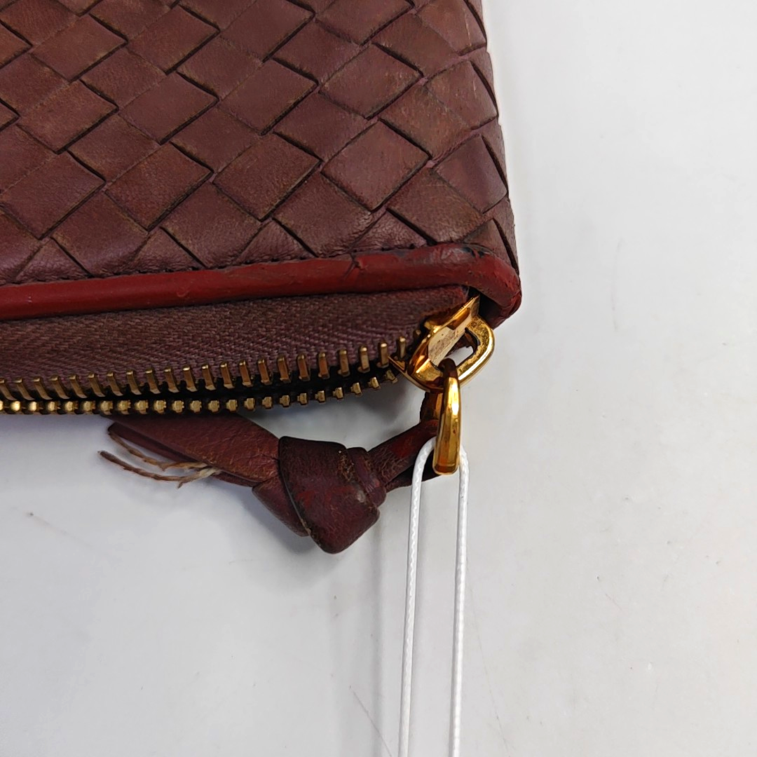 BOTTEGA VENETA Purple Cowhide Braided Wallet Golden hardware-(SKU)-948516731