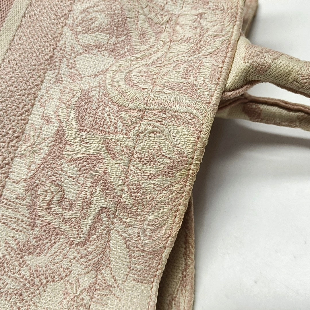 DIOR Book Tote Medium Pink Canvas Embroidered Handbag-(SKU)-970739916
