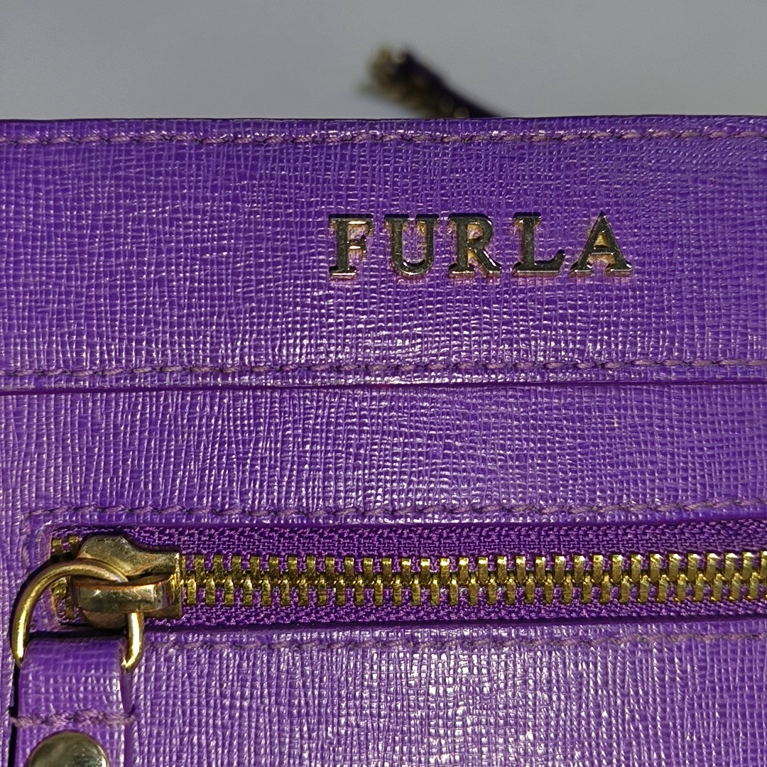 FURLA Purple Leather Sling Bag Crossbody Bag Golden hardware-(SKU)-941286665