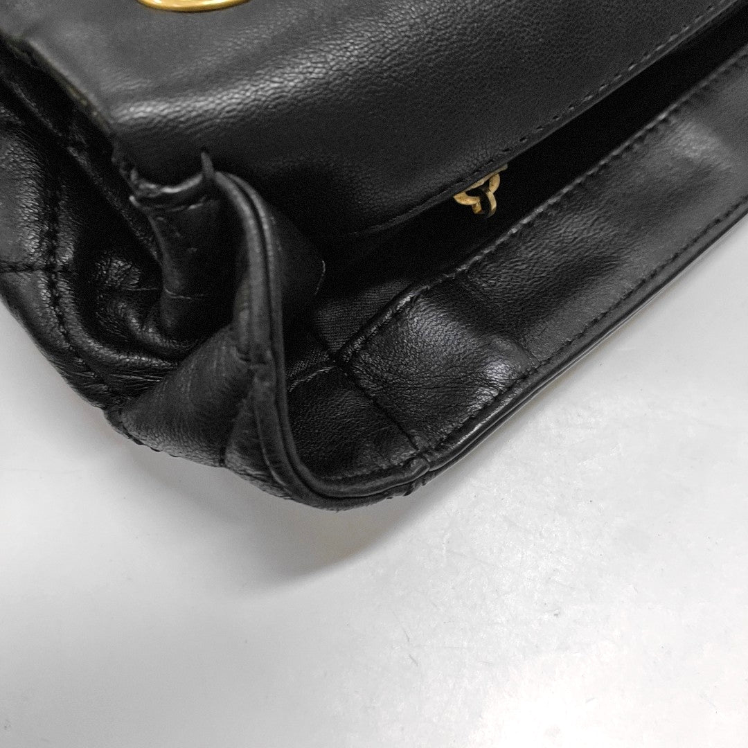 CHANEL NOW AND FOREVER Large Black Lamb Skin Quilted Shoulder Bag with Gold Hardware 18 Clasp-(SKU)-968898781