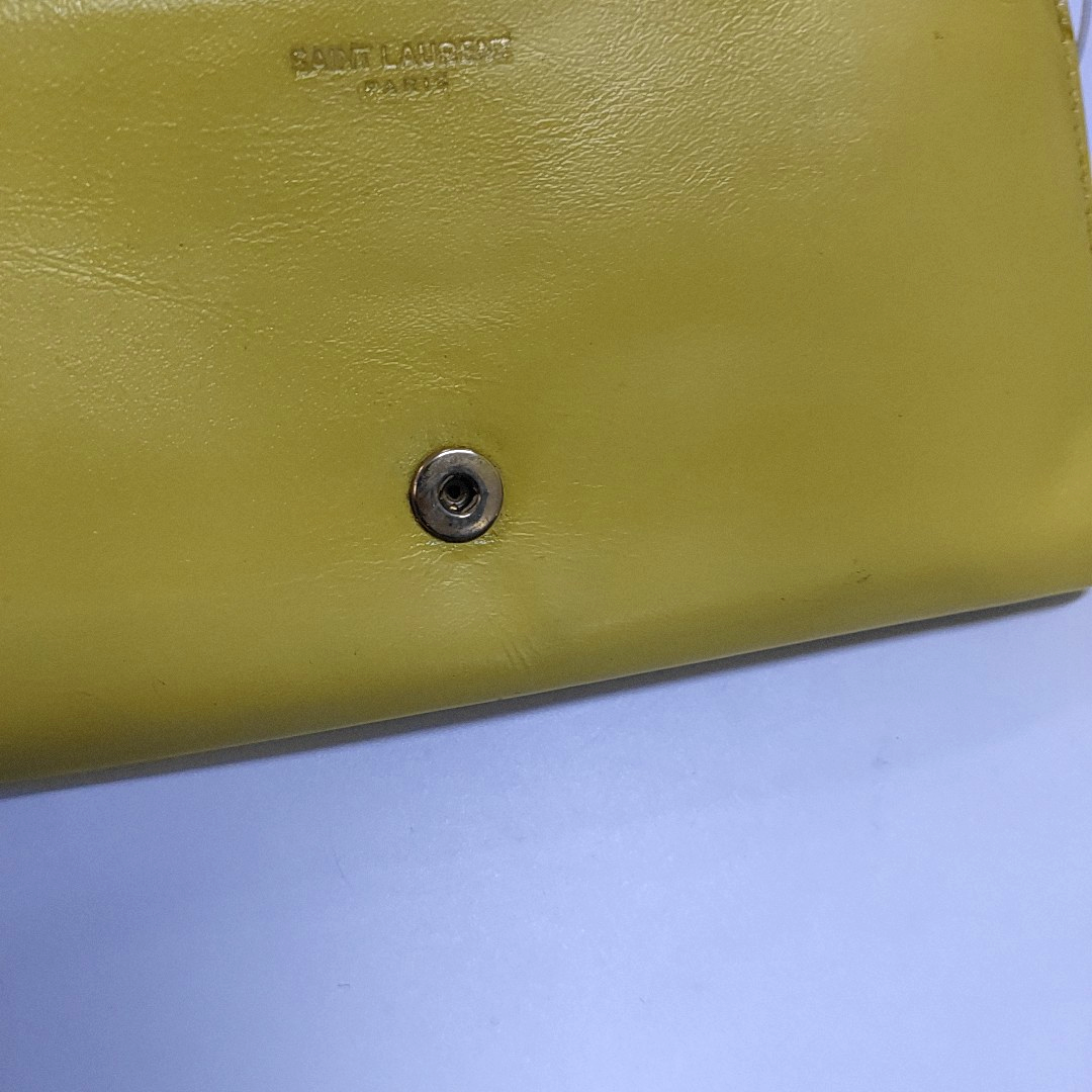 YSL CHYC Y LIGNE Yellow Cowhide Wallet Golden hardware-(SKU)-960428590