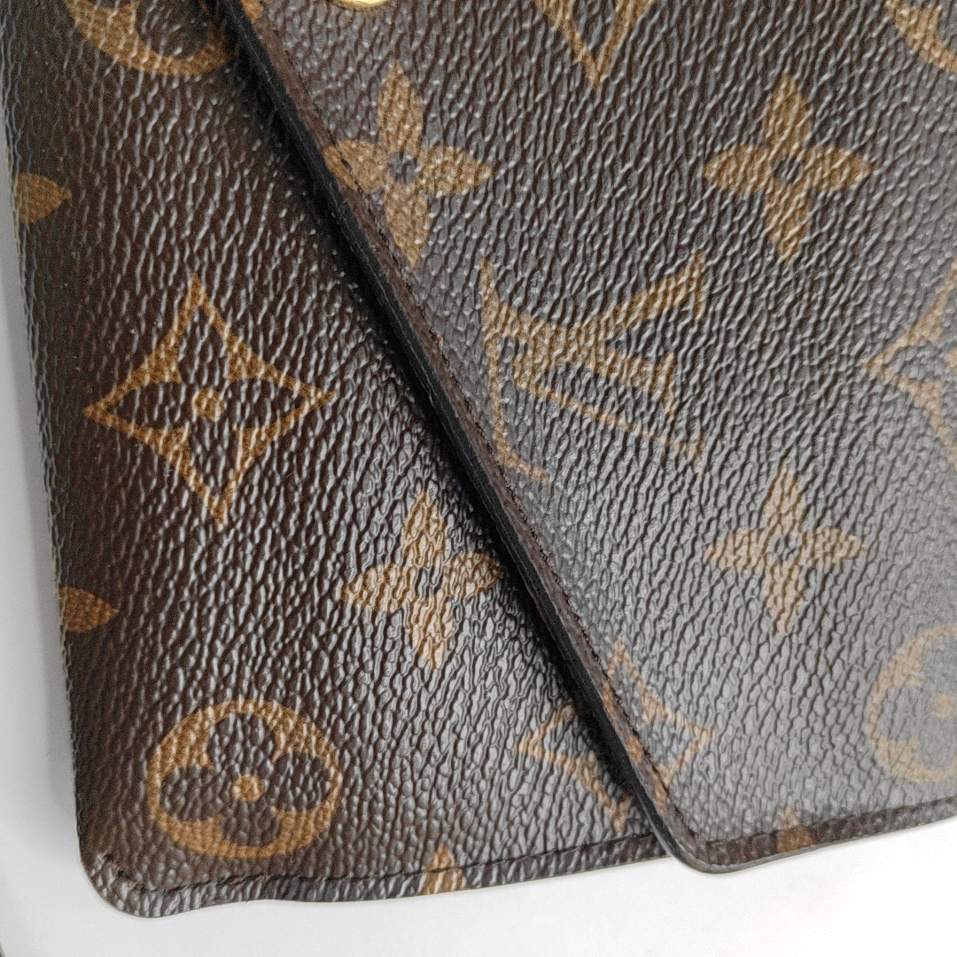 LOUIS VUITTON JEANNE Brown coated canvas vintage wallet Golden hardware Sub-bag-(SKU)-949079769