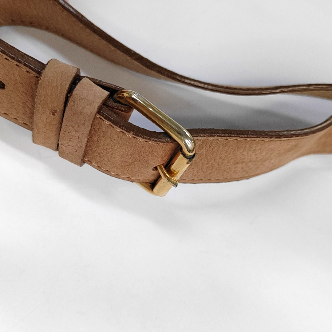 CELINE Brown Leather Crossbody Single Shoulder Bag Golden hardware-(SKU)-953952242