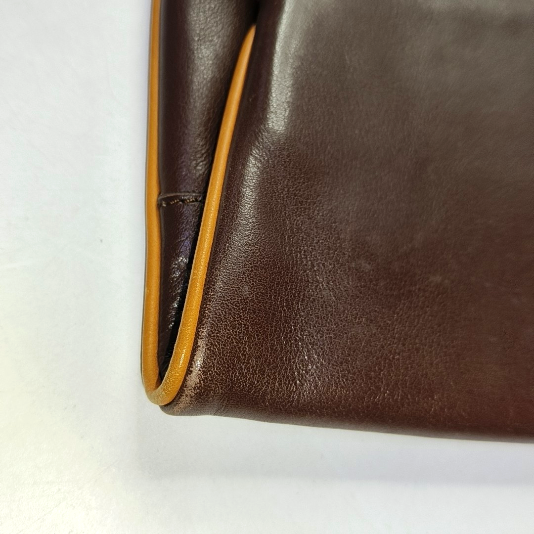 CELINE MACADAM CLUTCHES Dark Brown Cowhide Handbag Golden hardware-(SKU)-951570187