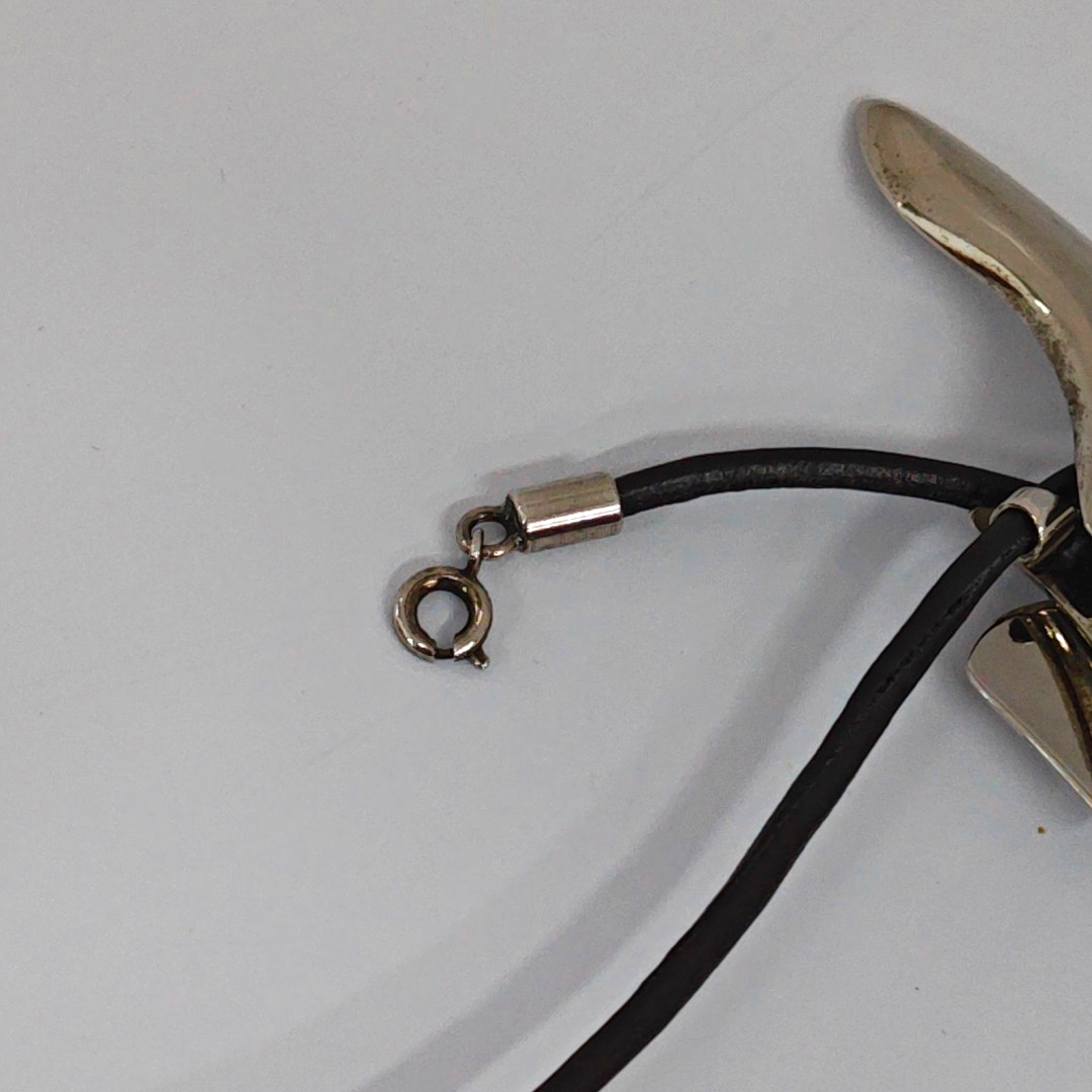 FERRAGAMO Silver Leather Alloy Necklace Length44cm-(SKU)-940395883