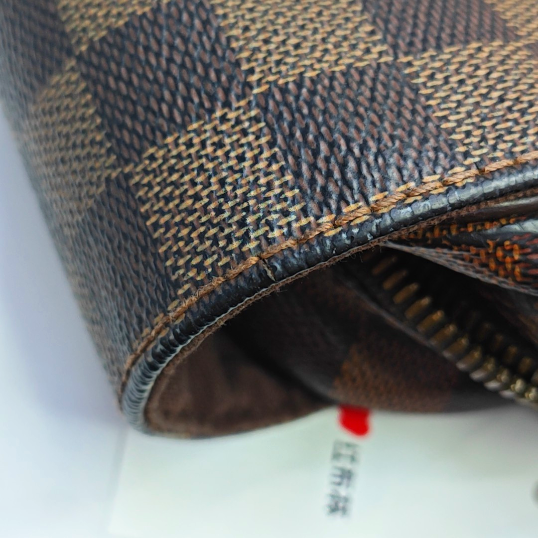 LOUIS VUITTON SHELTON Medium size Brown coated canvas checkered postman bag crossbody single shoulder bag Golden hardware-(SKU)-946505264