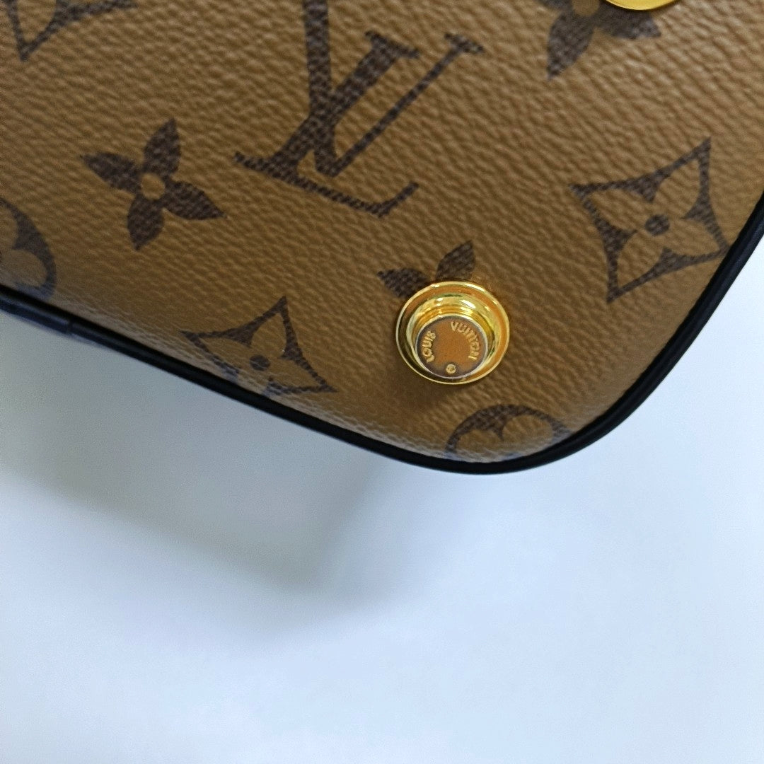 LOUIS VUITTON NICE Small Brown Coated Canvas Monogram Single Shoulder Bag Handbag Crossbody Bag Golden Hardware Removable Strap-(SKU)-964285955