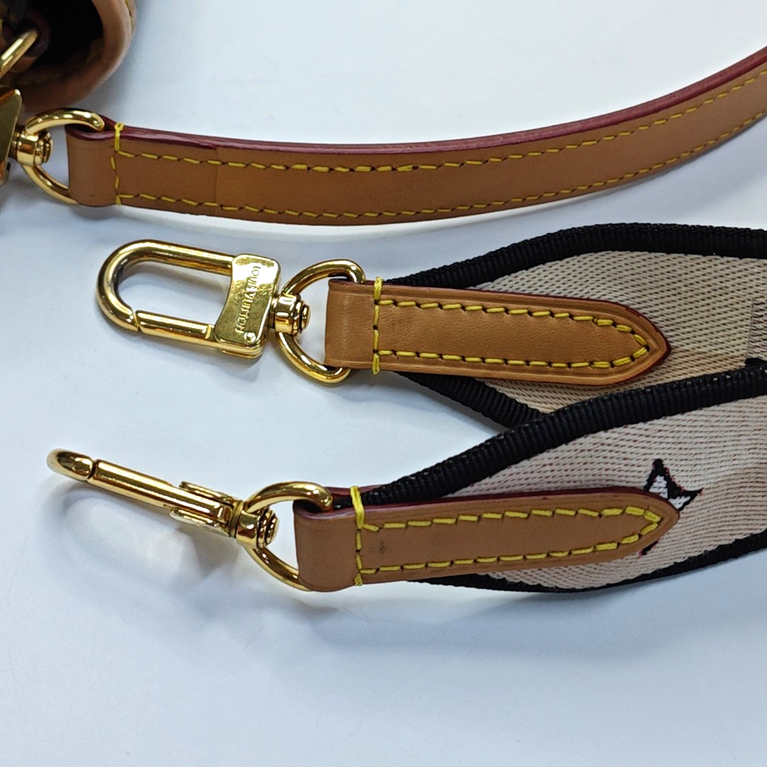 LOUIS VUITTON DIANE Medium Brown Coated Canvas Monogram Crossbody Bag Shoulder Bag Gold Hardware with 2 Detachable Straps-(SKU)-961056306