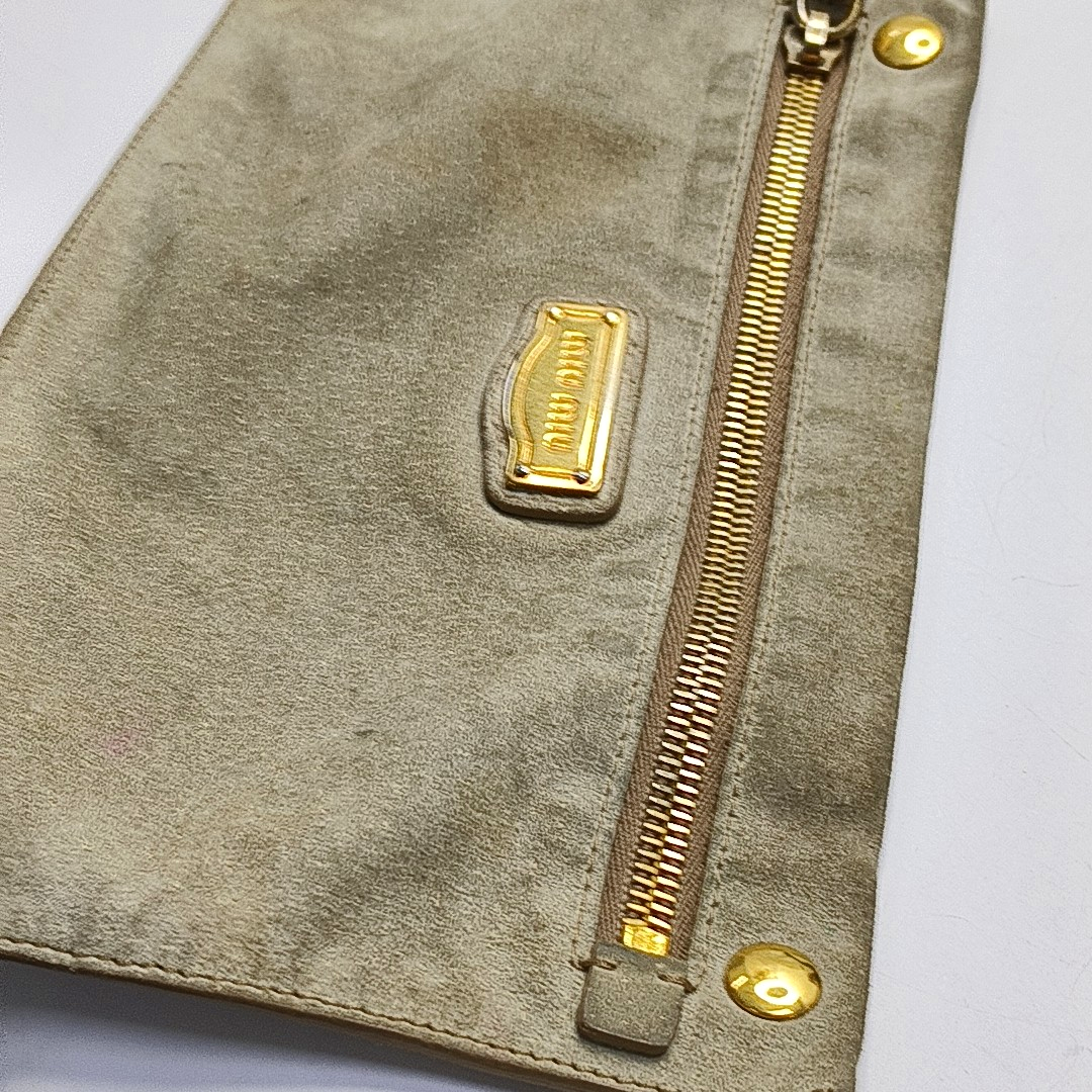 Miu Miu Tote bag Brown cowhide studded single shoulder bag handbag Golden hardware Pouch detachable shoulder strap-(SKU)-958962712
