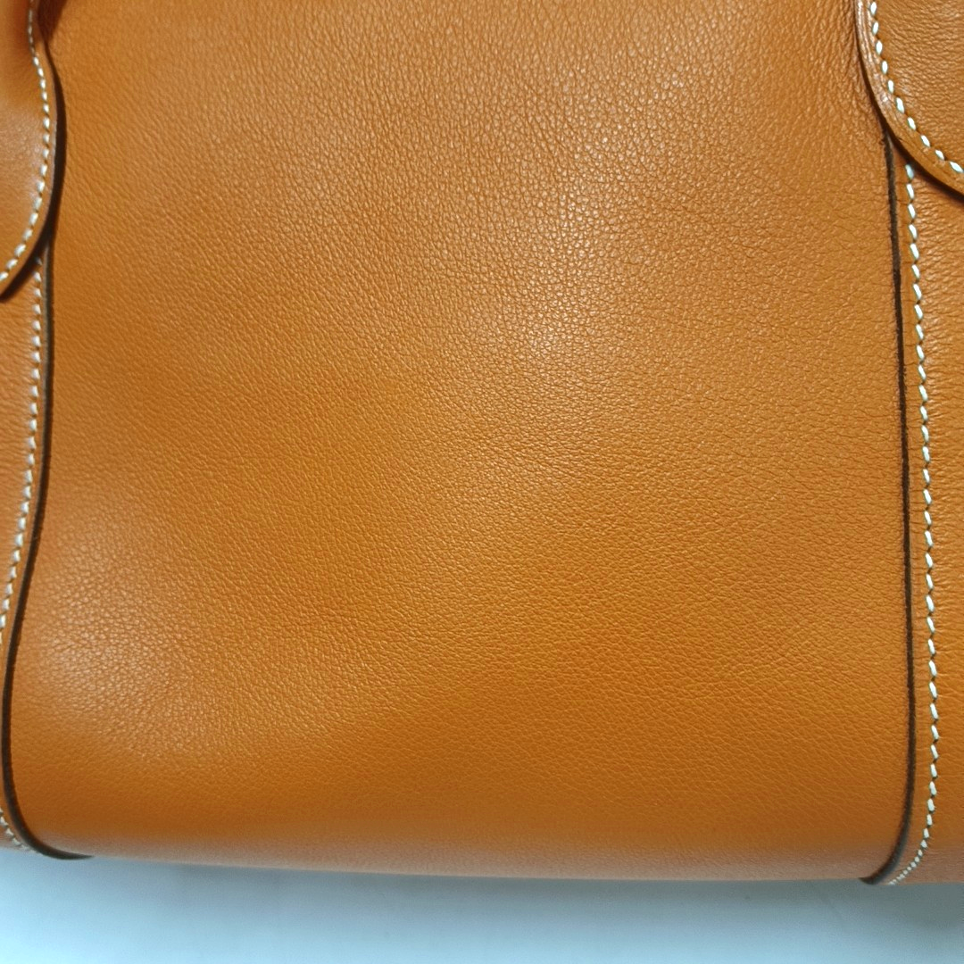 HERMÈS Voyage Polochon Orange Evercolor Calfskin Handbag Golden Hardware 🄽-(SKU)-943397886