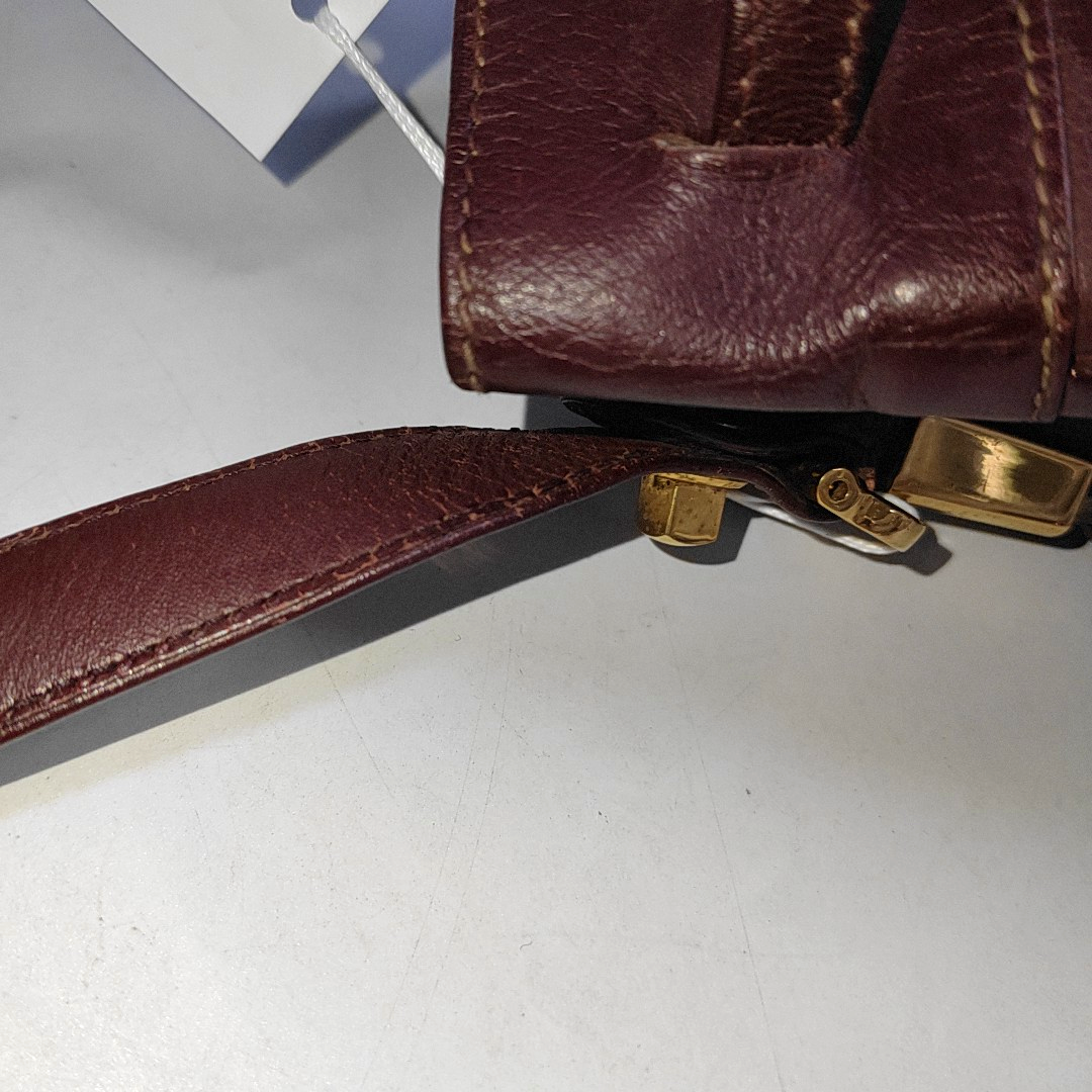 Cartier Bucket bag Burgundy Cowhide Single Shoulder Bag Crossbody Bag Golden hardware-(SKU)-935400465