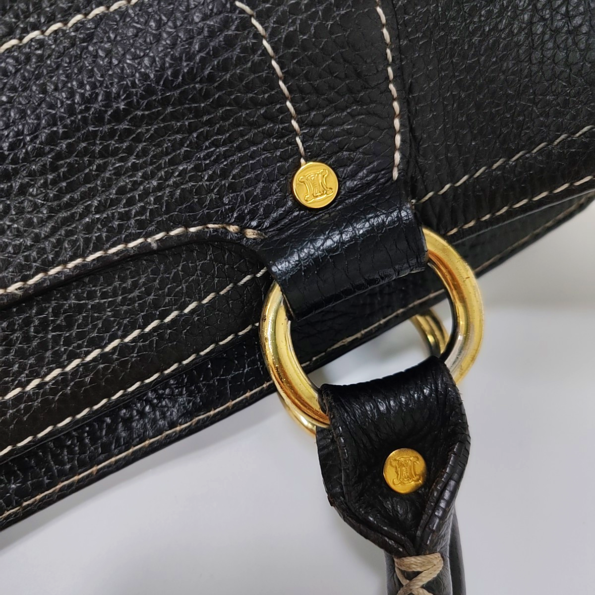 CELINE Tote bag Brown Cowhide Handbag Golden hardware-(SKU)-946083978