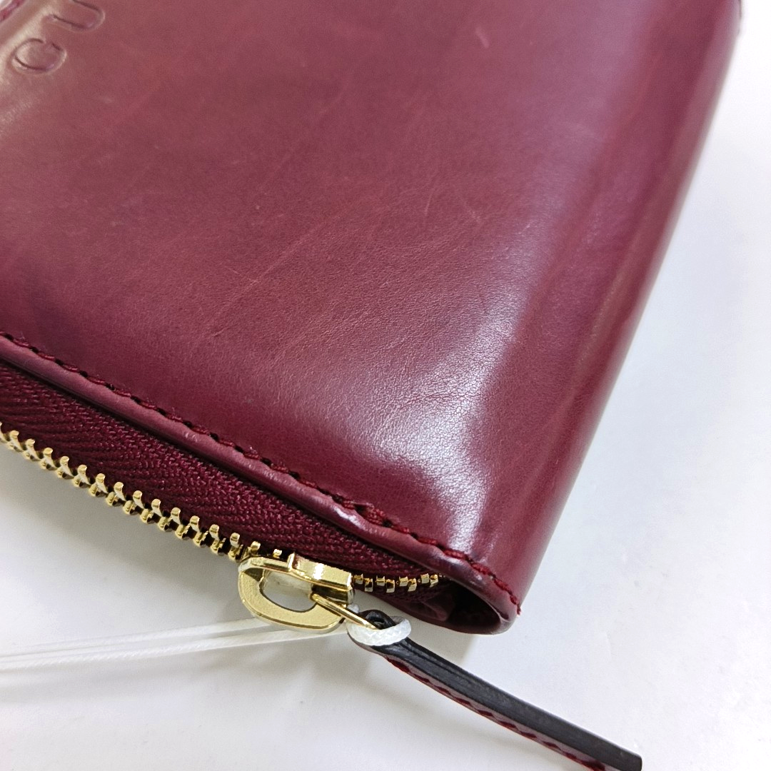 GUCCI Burgundy Leather Embossed Wallet Golden hardware-(SKU)-959773258
