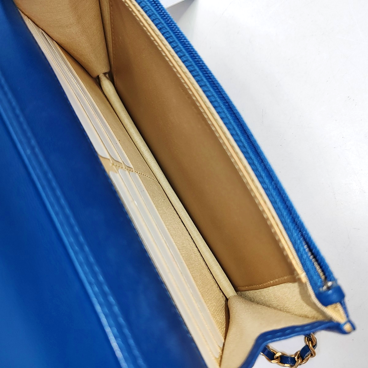 CHANEL WOC Blue Calfskin Quilted Diamond Pattern Crossbody Shoulder Bag Silver Hardware 30 Clasp-(SKU)-949176648