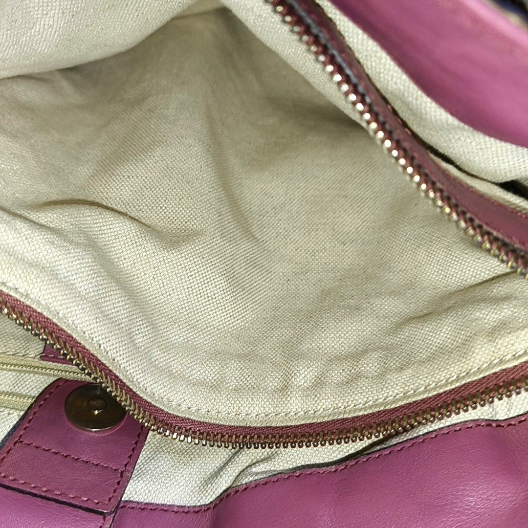 GUCCI Sukey Pink Cowhide Old Flower Embossed Handbag Golden hardware-(SKU)-948483016