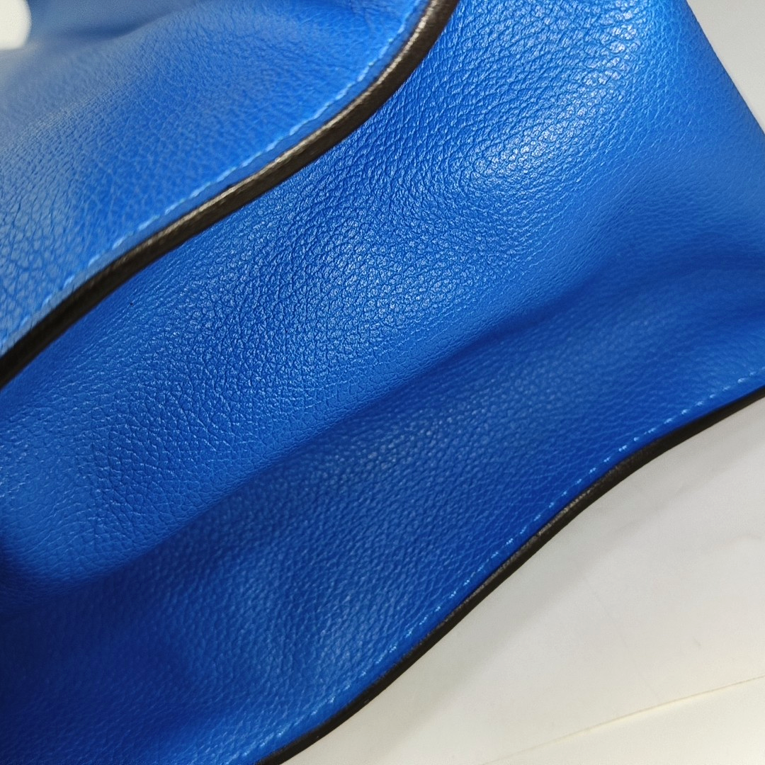 HERMÈS Etribelt Tanzanian Blue Evercolor Leather Tote Bag Silver Hardware 🅀 Stamp-(SKU)-931664662