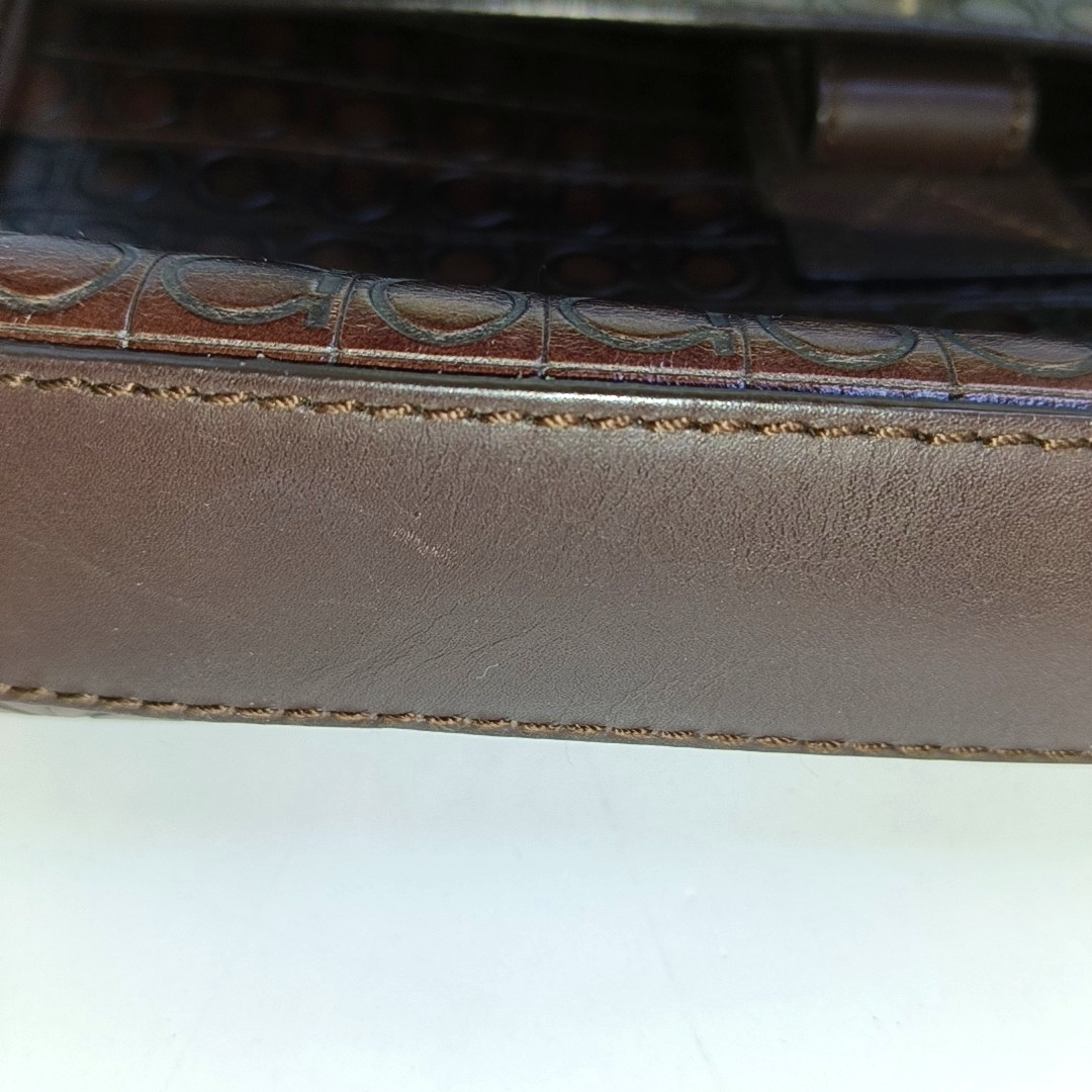FERRAGAMO Chocolate Brown Leather Embossed Clutch Silver Hardware-(SKU)-942092439