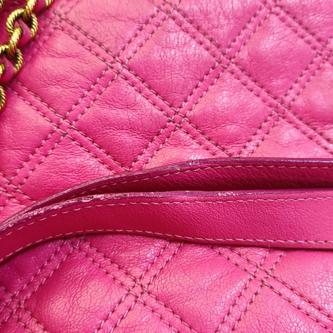 MARC JACOBS Fuchsia Leather Quilted Crossbody Bag Golden hardware-(SKU)-944011217