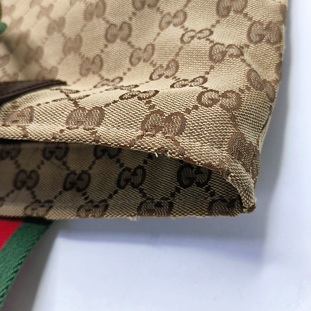 GUCCI Diaper Brown Canvas Monogram Handbag Single Shoulder Bag Silver Hardware-(SKU)-953375833