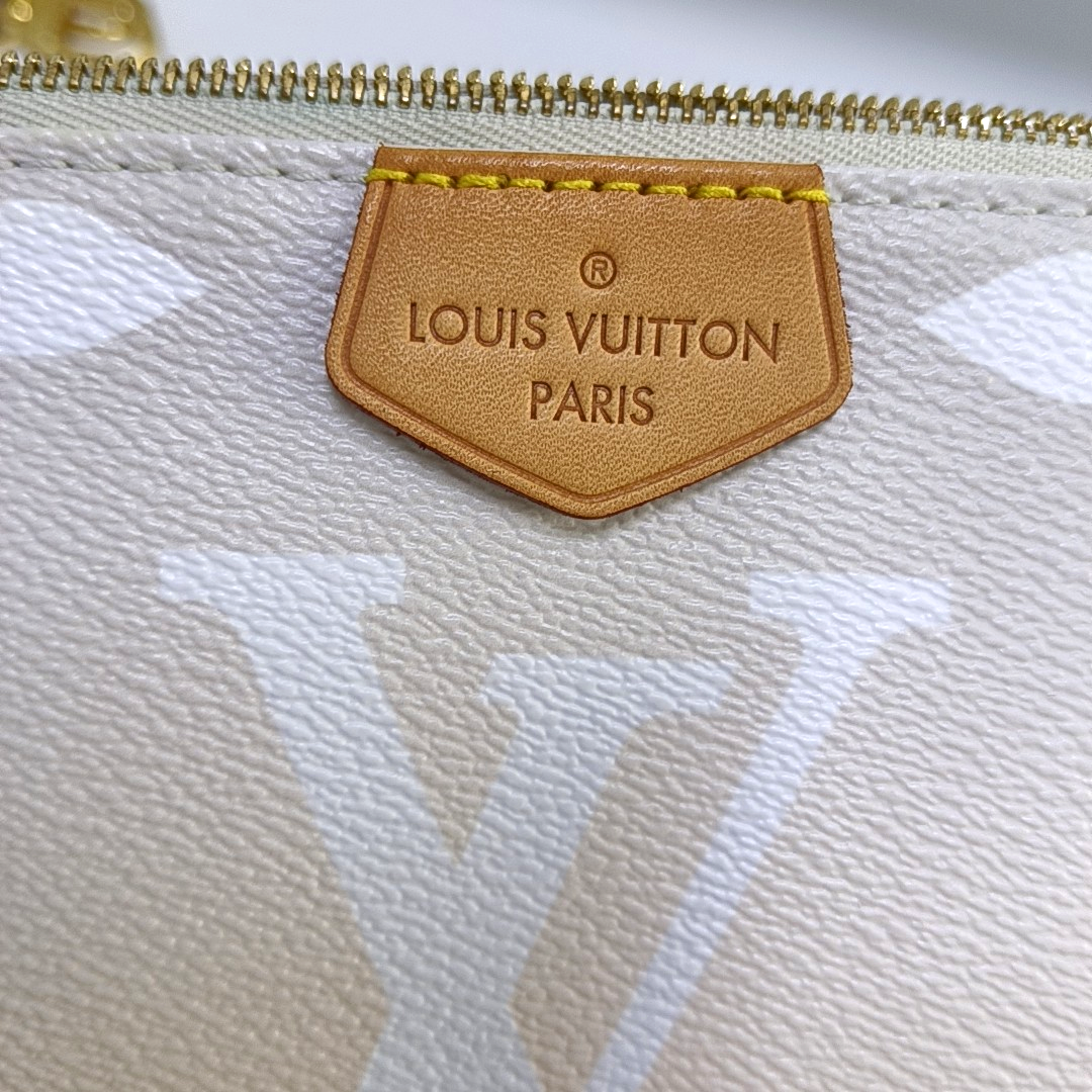 LOUIS VUITTON MULTI Beige Coated Canvas Monogram 5-in-1 Crossbody Shoulder Bag 2 Removable Shoulder Straps Gold Hardware-(SKU)-958686705