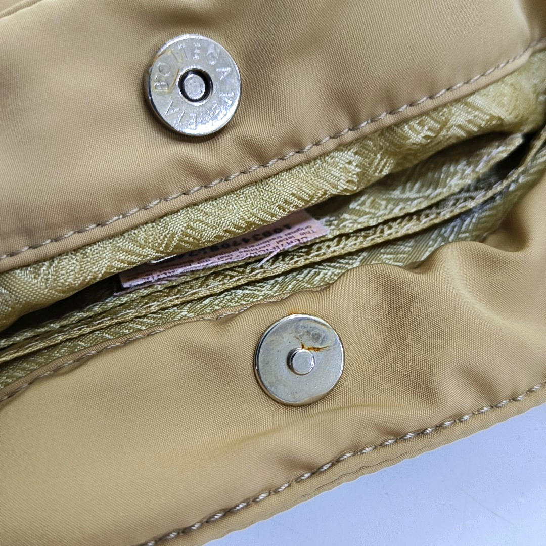 BOTTEGA VENETA Tote bag Khaki Nylon Quilted Handbag Golden hardware-(SKU)-954647778
