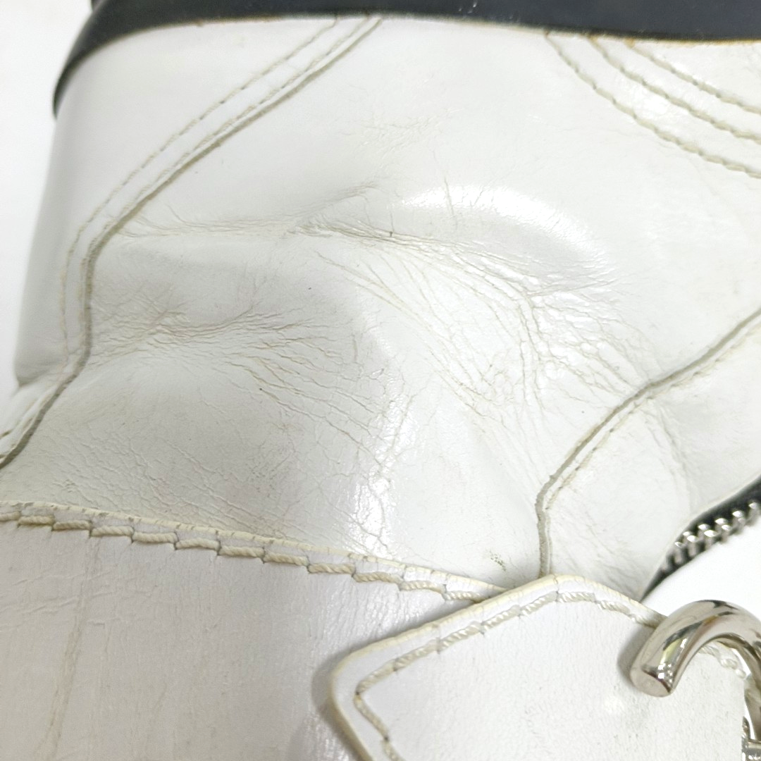 Chloé 39code Spring Autumn White Leather Women's Short Boots-(SKU)-941992725