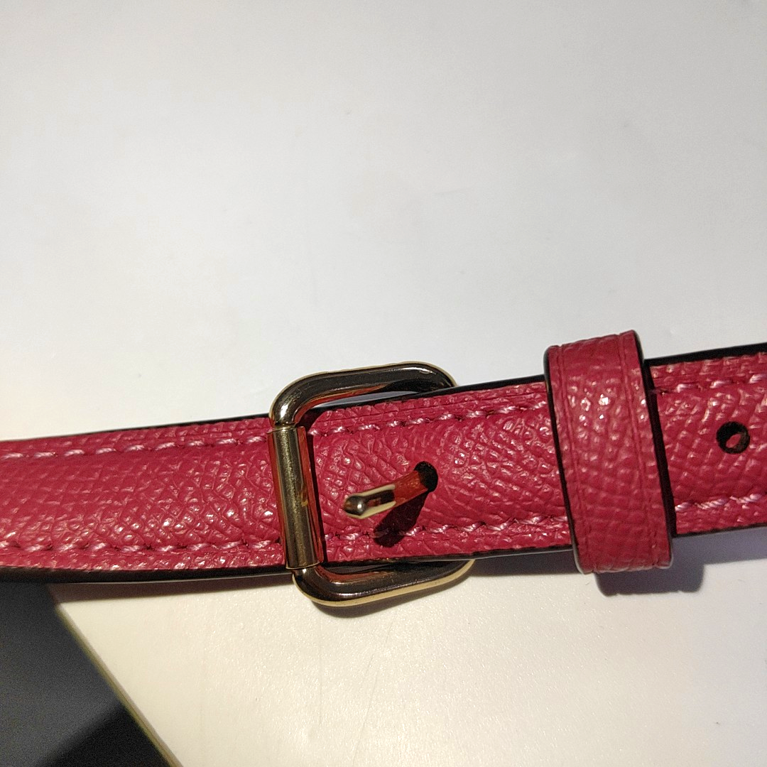 COACH Fuchsia Leather Carriage Single Shoulder Bag Crossbody Bag Golden hardware-(SKU)-14238805