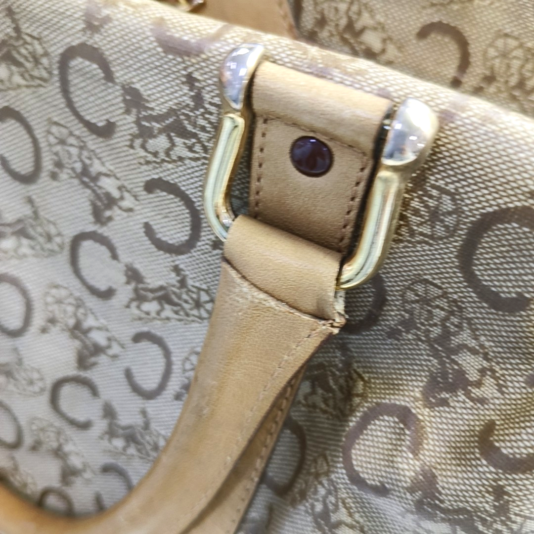 CELINE Khaki Plastic Triumph Handbag Golden hardware-(SKU)-943936664