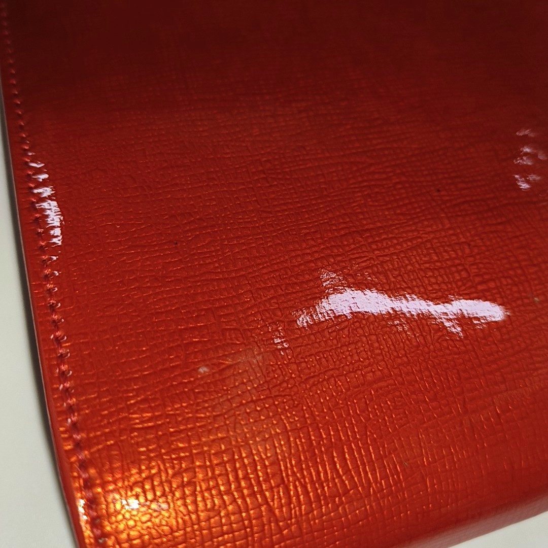 YSL BELLE JOUR Orange Leather Embossed Clutch Silver Hardware-(SKU)-13794790