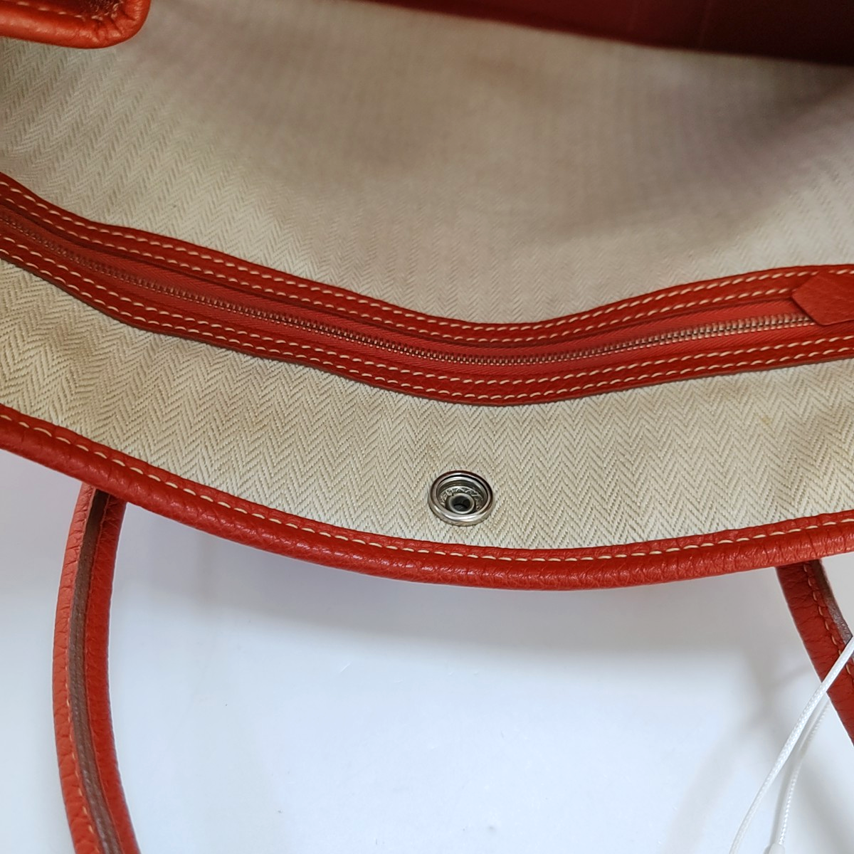 HERMÈS Garden Party 36 Red Negonda Leather Handbag, Silver Hardware, 🅀 Monogrammed-(SKU)-958206619
