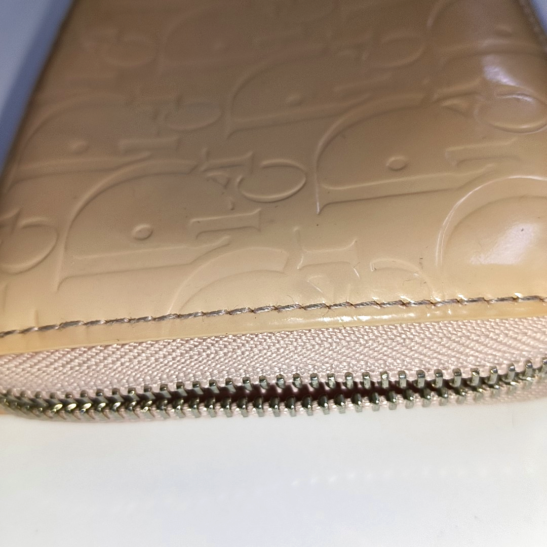 DIOR Pink Patent Leather Vintage Wallet Silver Hardware-(SKU)-939810681