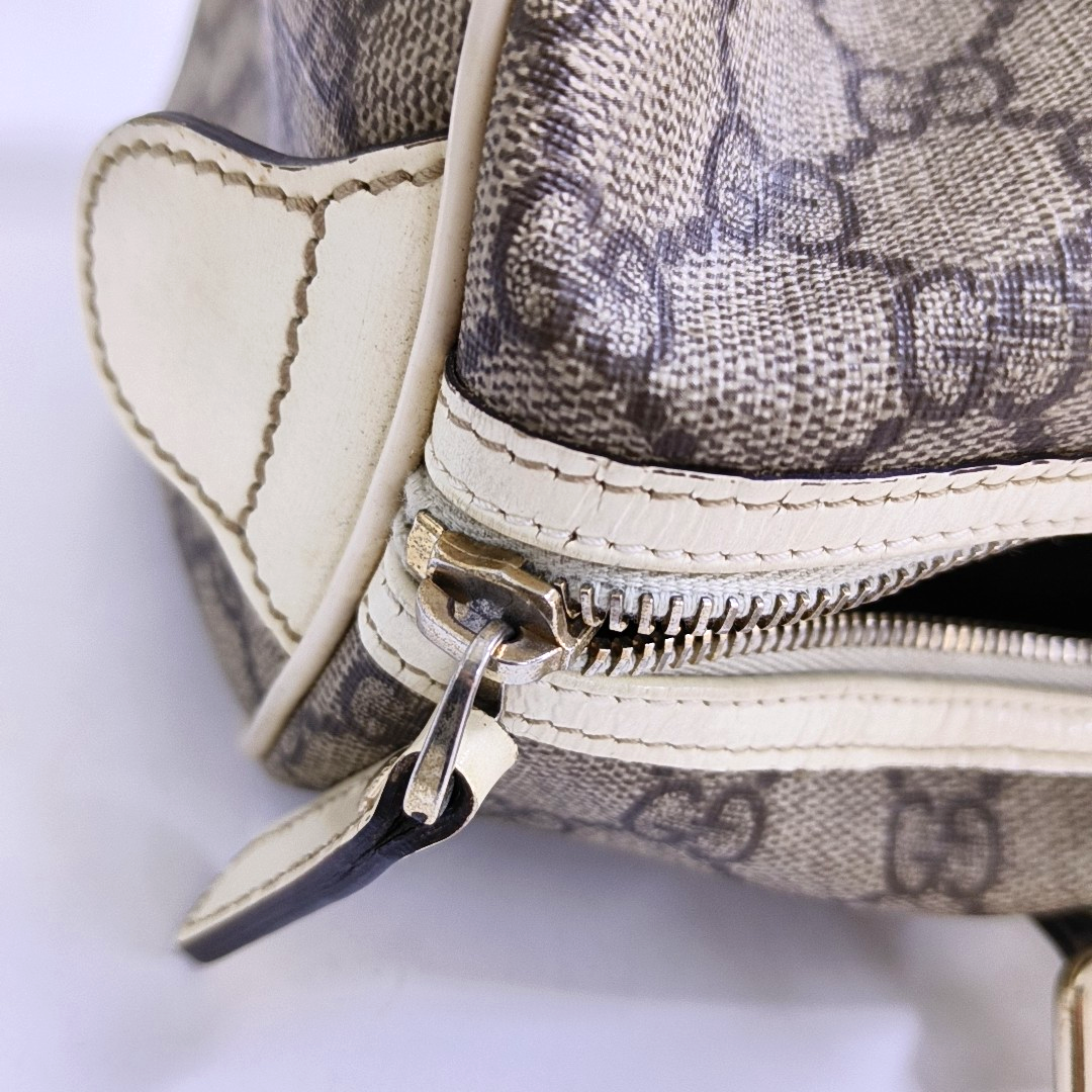 GUCCI Beige Coated Canvas Monogrammed Tote Bag Golden hardware-(SKU)-958959380