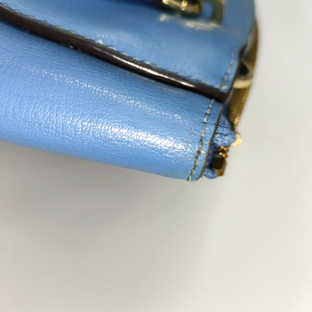MICHAEL KORS Tote bag Small size Blue Cowhide Studs Single Shoulder Bag Tote Bag Crossbody Bag Golden hardware Removable shoulder strap-(SKU)-929655506