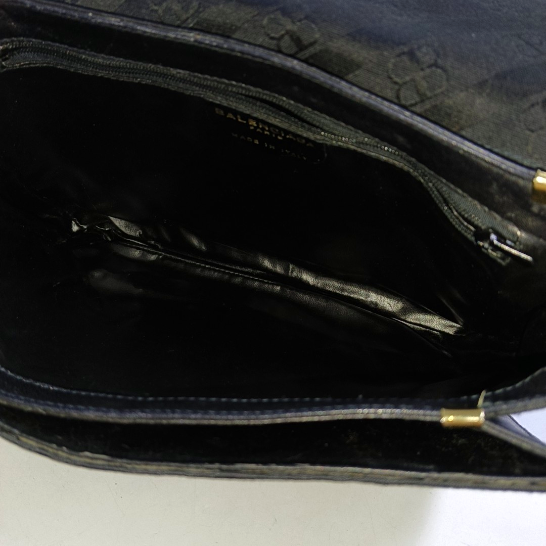 BALENCIAGA Black Fabric Crossbody Shoulder Bag Golden hardware-(SKU)-950543963