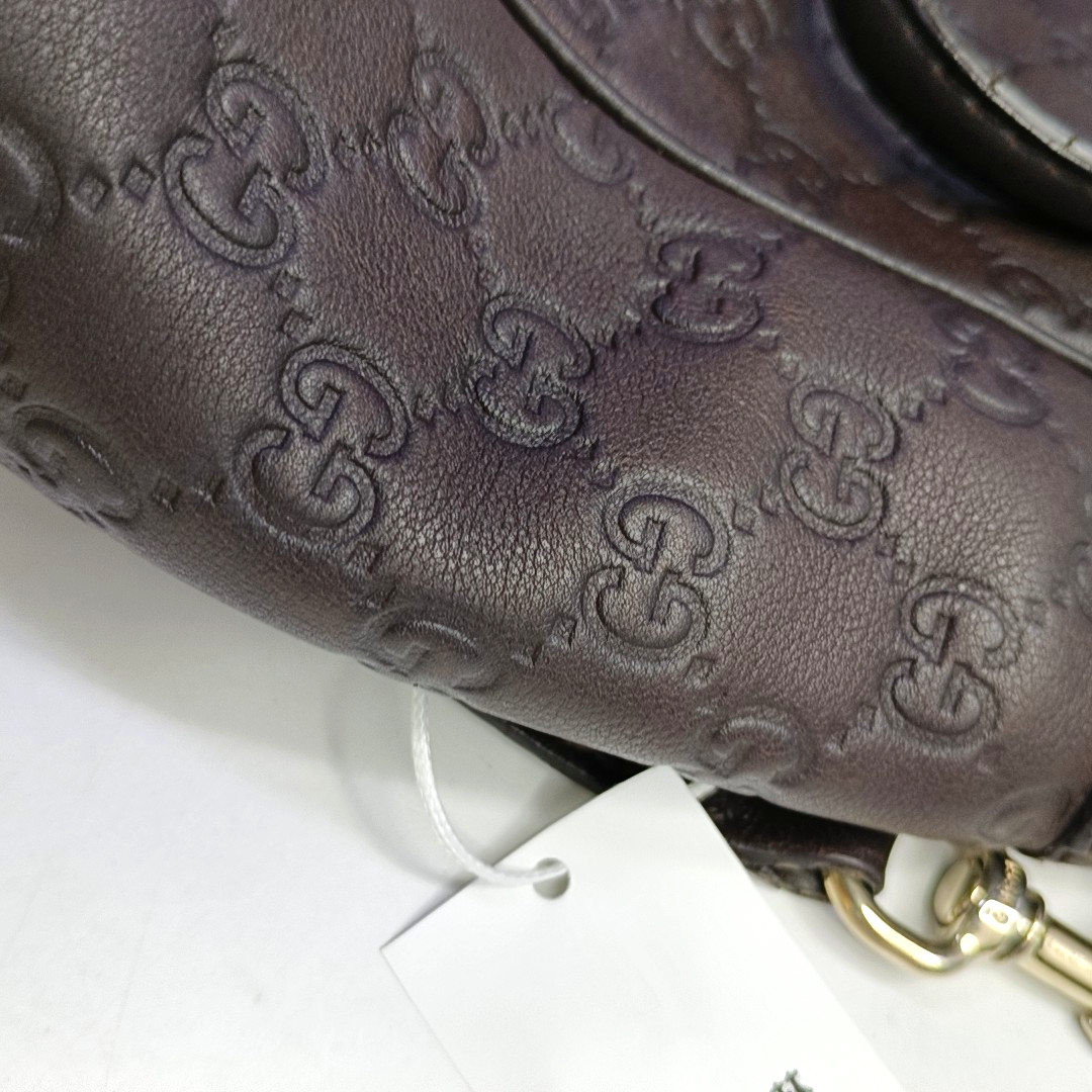 GUCCI Tote bag Dark Brown Cowhide Monogrammed Quilted Single Shoulder Bag Handbag Crossbody Golden hardware Removable shoulder strap-(SKU)-946858648