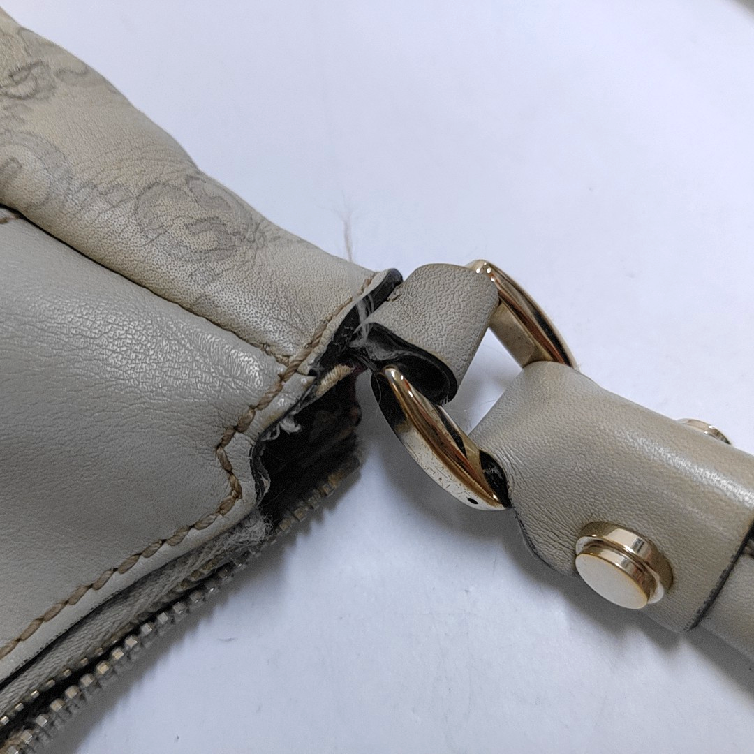 GUCCI D Gold Beige Cowhide Handbag Single Shoulder Bag Golden hardware-(SKU)-952213799