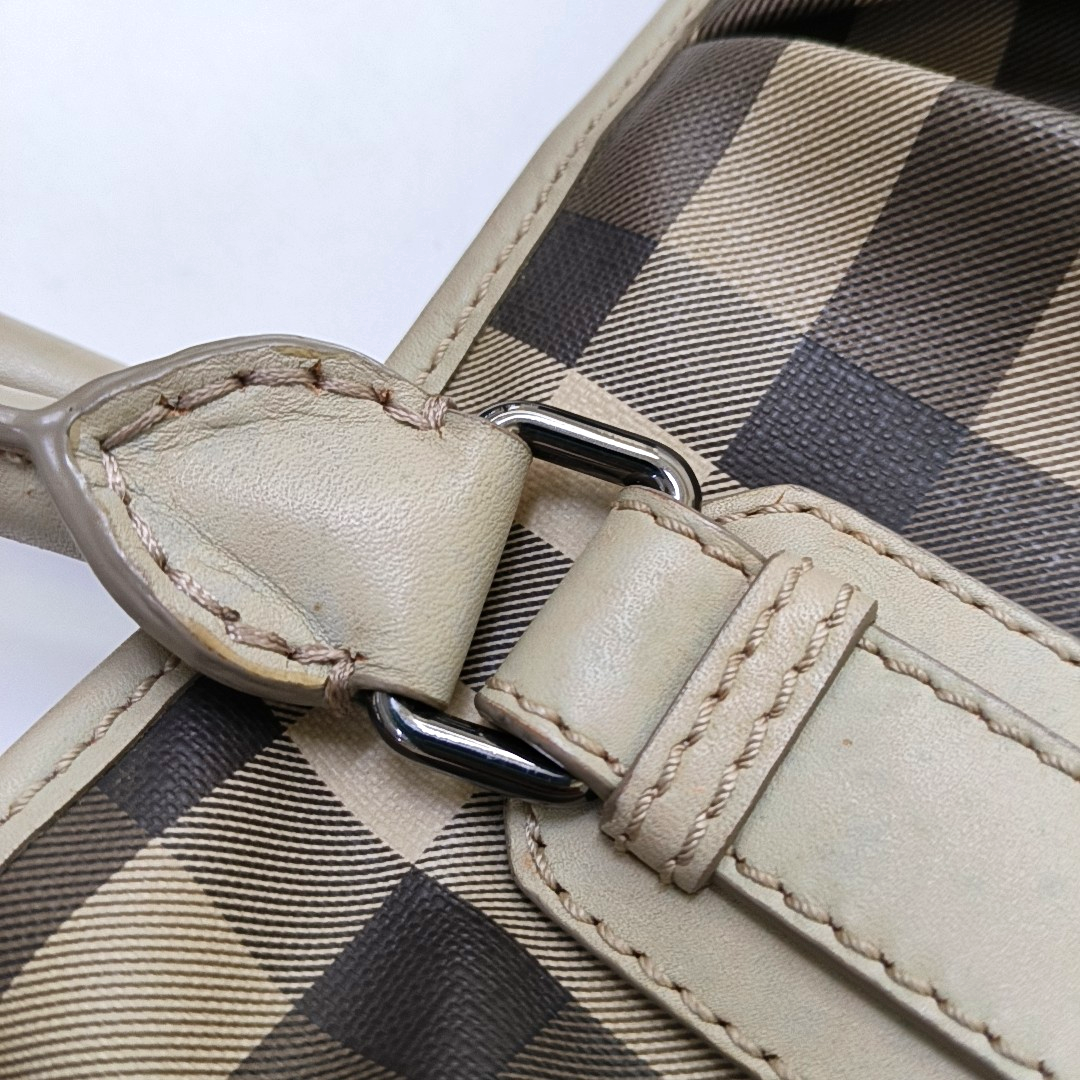 BURBERRY Northfield Small size Grey Coated Canvas Military Horse Pattern Shoulder Bag Ruthenium color hardware Removable shoulder strap-(SKU)-949857384