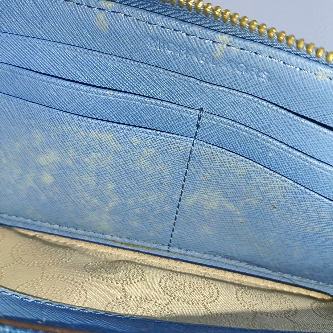 MICHAEL KORS Jet Set TravelDark blue leather textured wallet-(SKU)-940976850