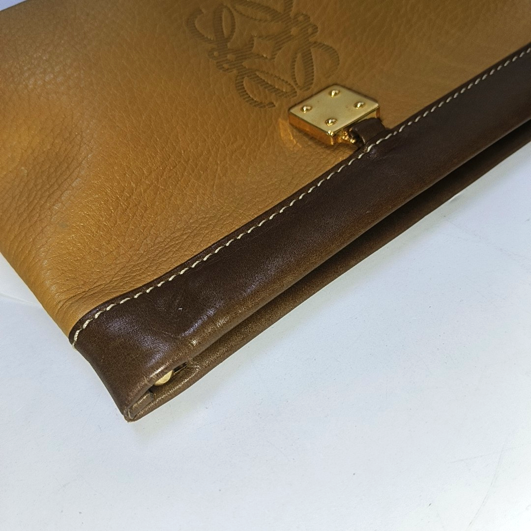 LOEWE Brown Cow Leather Grained Handbag Golden hardware-(SKU)-943656092