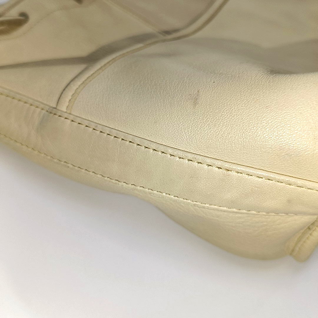 COACH Bucket bag Beige Leather Single Shoulder Bag Golden hardware-(SKU)-934222041
