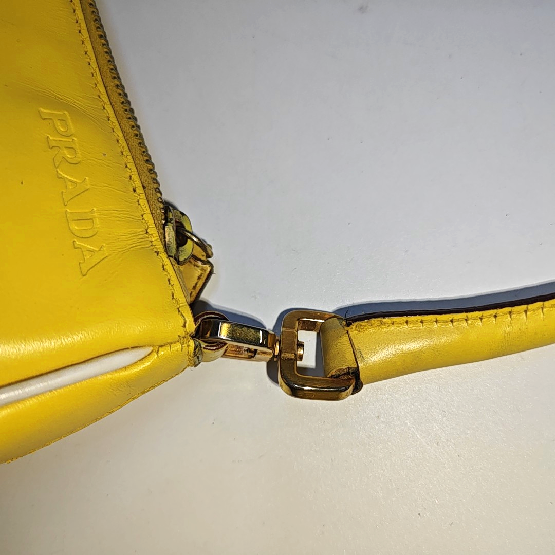 PRADA Tote bag Yellow Leather Shoulder Bag Tote Golden hardware-(SKU)-934886659