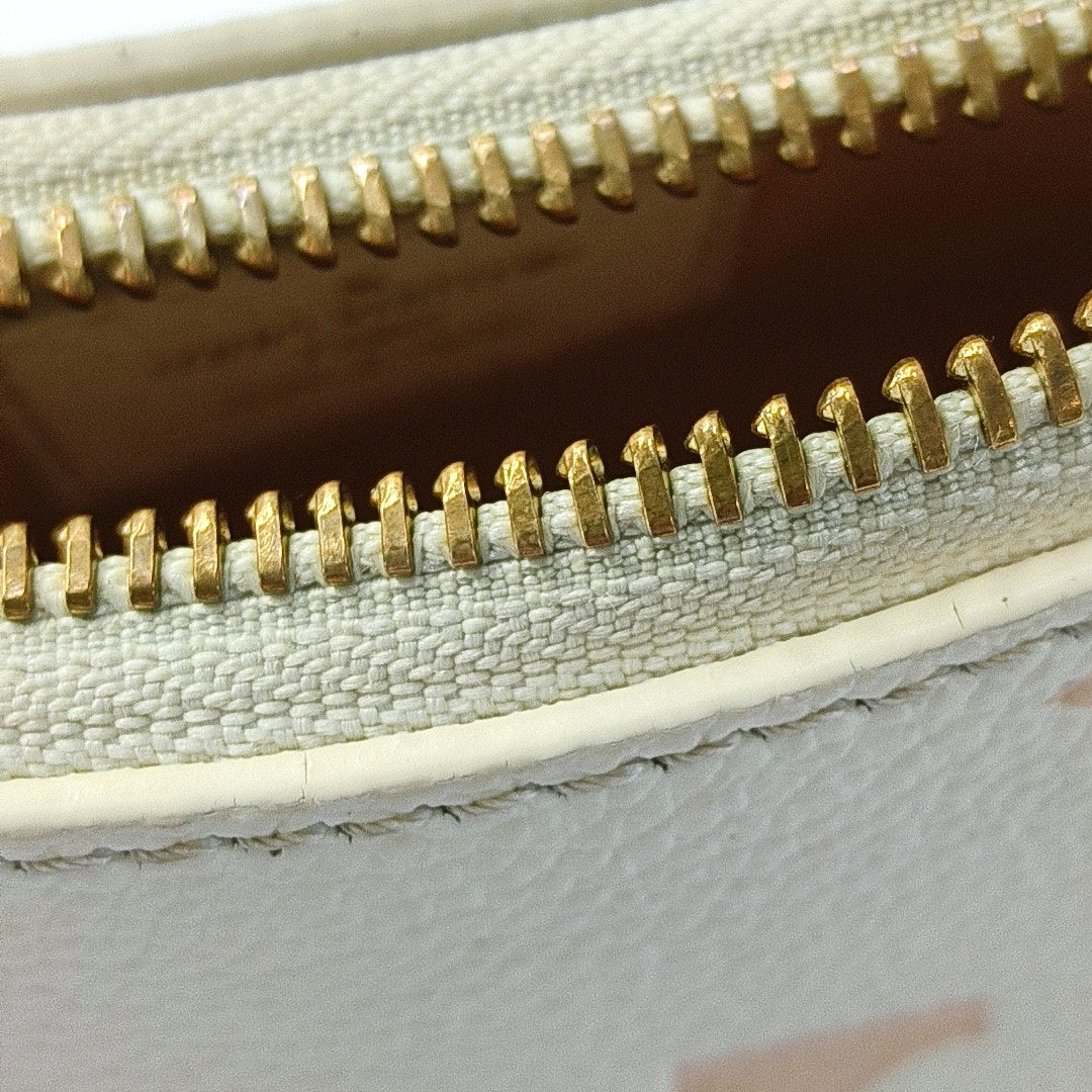 LOUIS VUITTON MOON Mini White Cowhide Monogram Single Shoulder Bag Tote with Gold Hardware-(SKU)-968691091