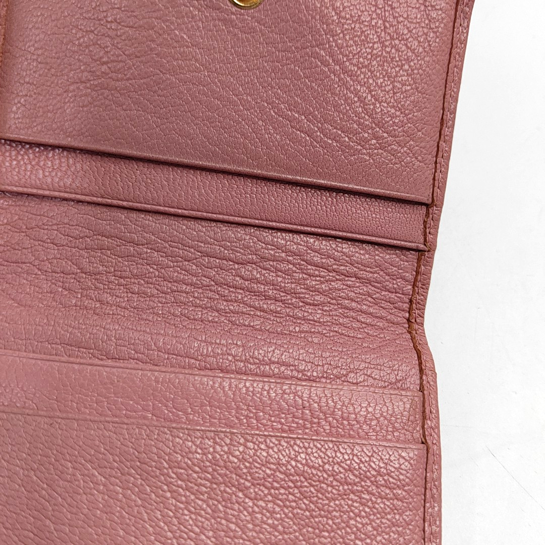 Miu Miu Nude Pink Leather Card Case Golden hardware-(SKU)-952226912