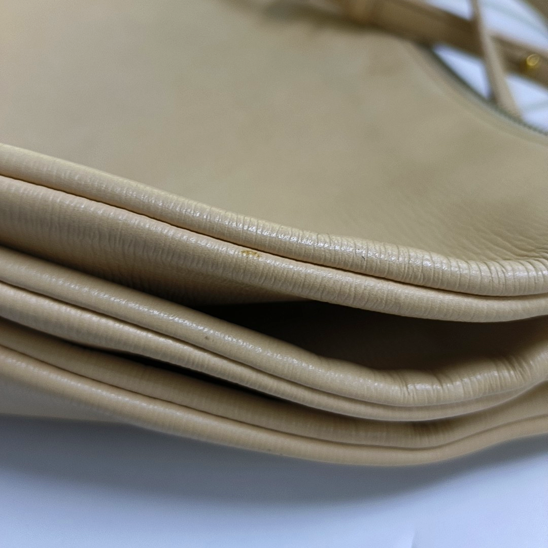 CELINE TRIO Small size Yellow cowhide single shoulder bag Golden hardware Sub-bag-(SKU)-958688928