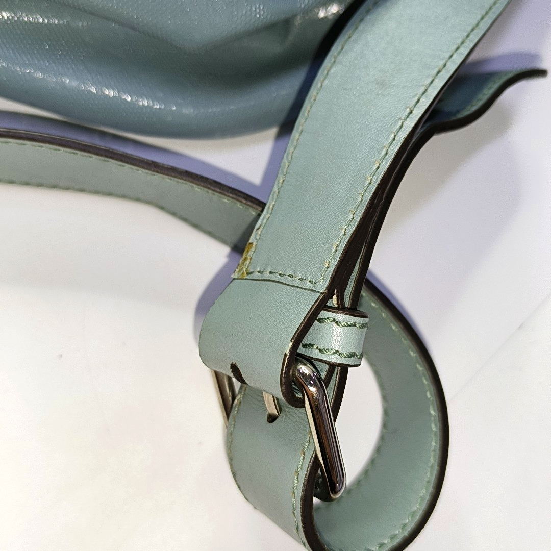 GUCCI Light Blue Coated Canvas La Vieille Russie Single Shoulder Bag Crossbody Bag Silver Hardware-(SKU)-958171840