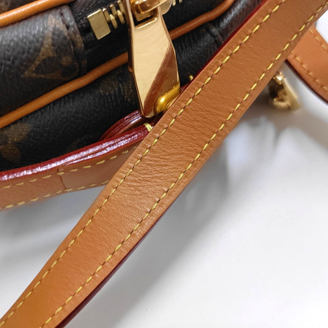 LOUIS VUITTON AMAZON Brown Coated Canvas Monogram Single Shoulder Bag Crossbody Bag with Gold Hardware-(SKU)-967684136