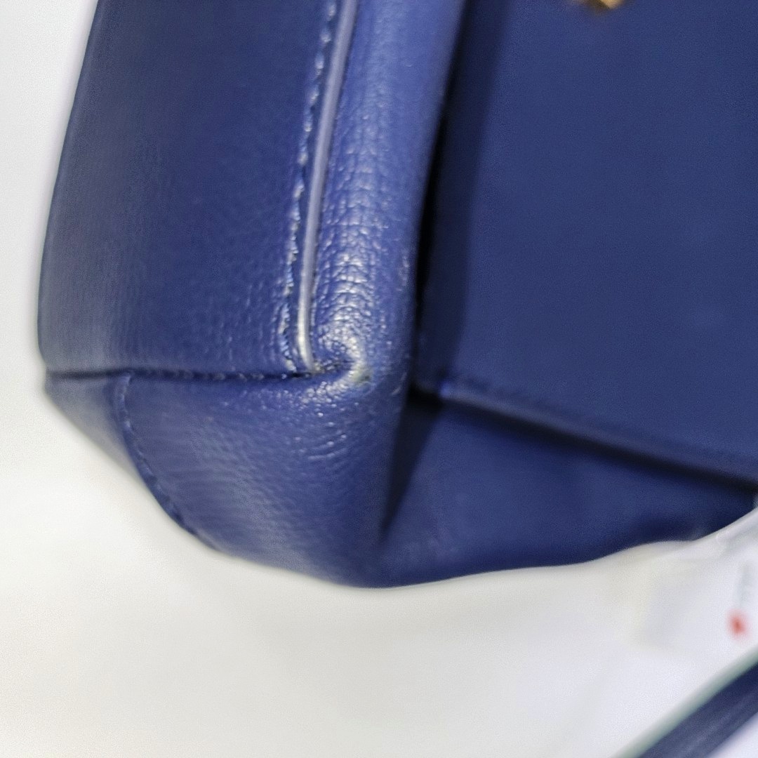 TORY BURCH Chelsea Dark Blue Cowhide Single Shoulder Bag Handbag Golden hardware Removable shoulder strap-(SKU)-942430091