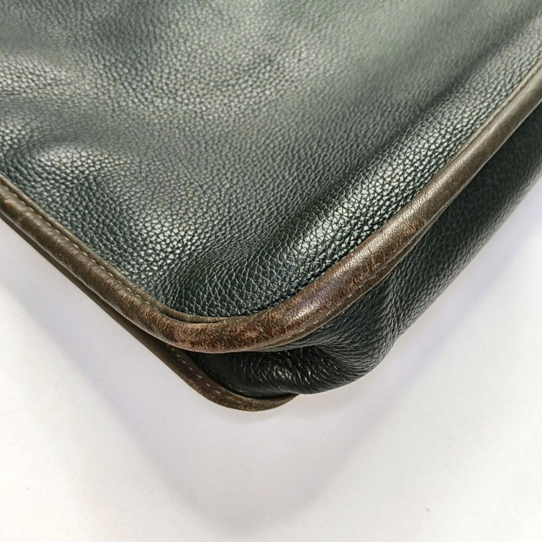LOEWE Toledo Dark Green Leather Handbag Silver Hardware-(SKU)-954572249
