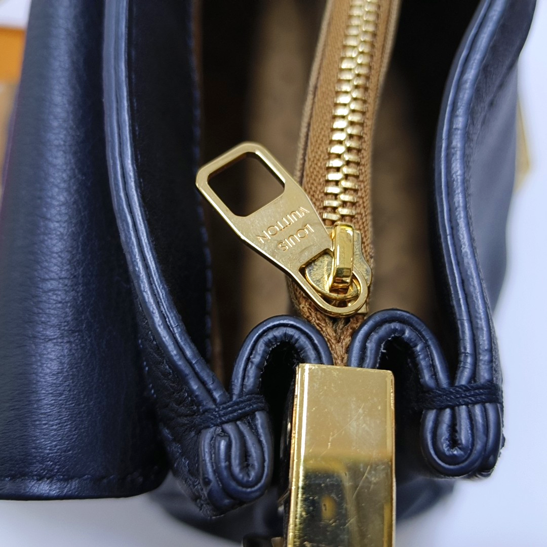 LOUIS VUITTON DAUPHINE Medium Black Leather Crossbody Shoulder Bag Handbag with Gold Hardware and 2 Removable Shoulder Straps-(SKU)-958414273